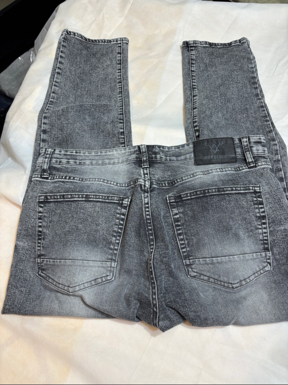 High-Rise Washed Gray Skinny Jeans